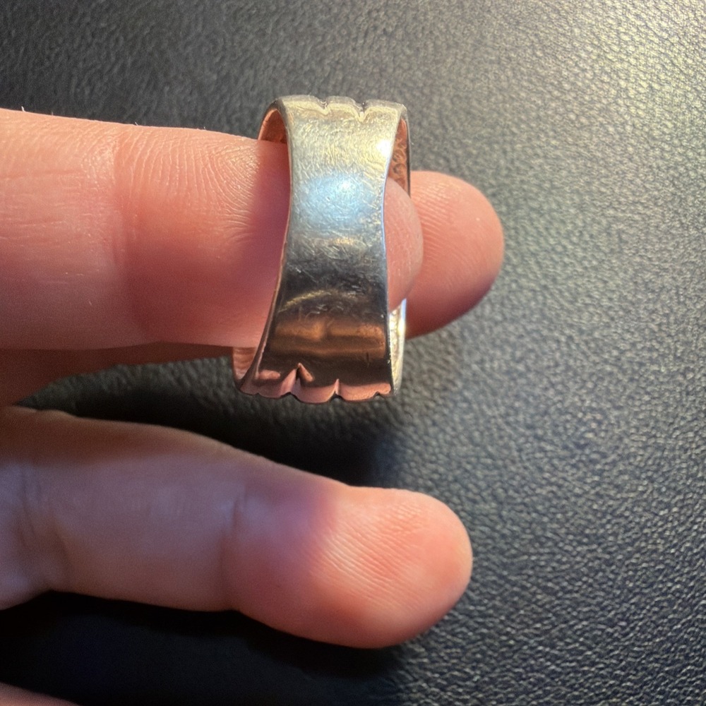Vintage Sterling Silver Wide Ribbed Multi Band Statement Ring Size 7-8 - Picture 2 of 6